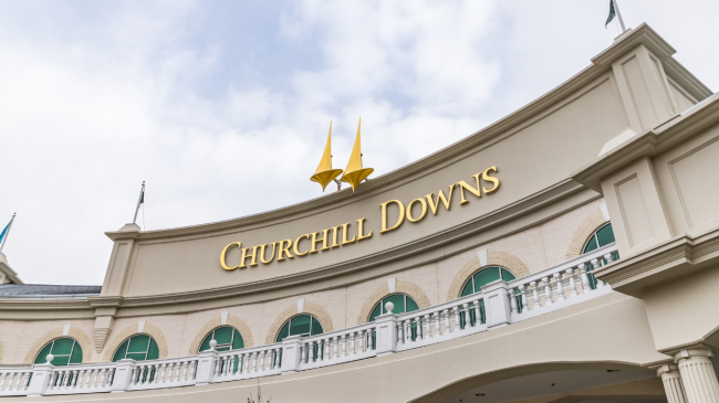 A view from outside Churchill Downs.