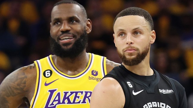 LeBron James and Steph Curry during Warriors-Lakers playoff series