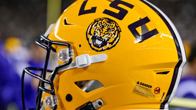 An image of a LSU Tigers football helmet.