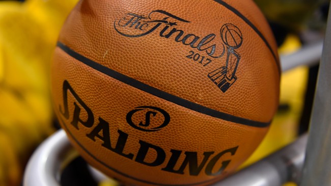 NBA FInals logo on basketball