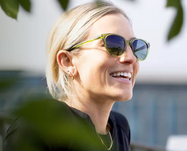Woman wearing ROKA sunglasses
