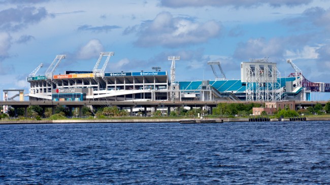 A view from outside of TIAA Bank Field in Jacksonville, Florida.