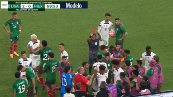 Fight Breaks Out In USA-Mexico Game After Dirty Move By Mexico’s Cesar Montes, Game Stopped Due To ‘Discriminatory Chanting’