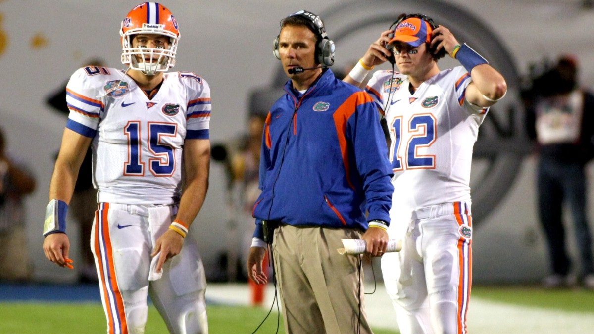 Urban Meyer and Tim Tebow