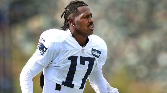 Antonio Brown on the practice field for the New England Patriots.