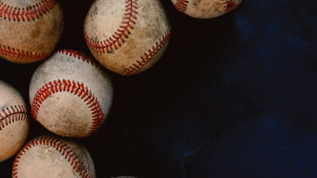 A view of baseballs.