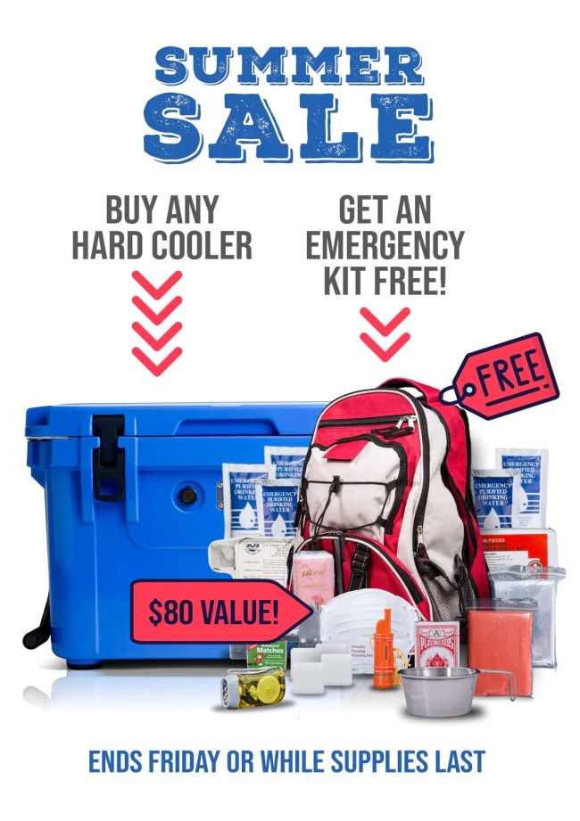 Blue Coolers emergency kit promo