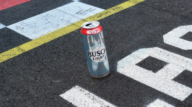 Can of Busch Light beer at a NASCAR race