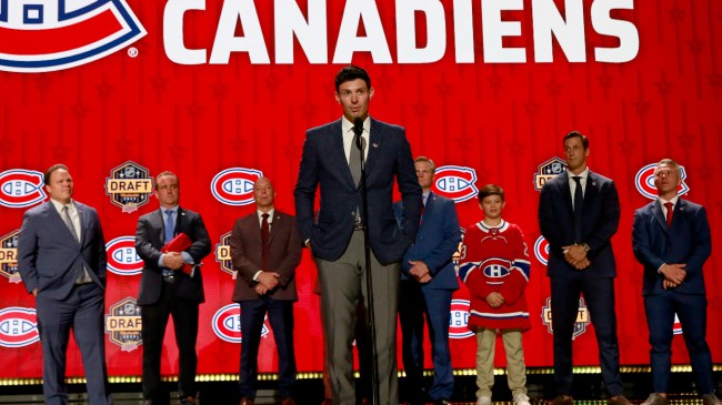 Carey Price announces the Canadiens' first round draft pick.