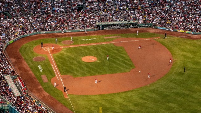 An aerial view of Fenway Park.