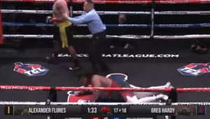 Greg Hardy goes down in boxing