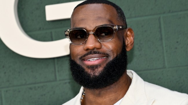 LeBron James poses for a photo.