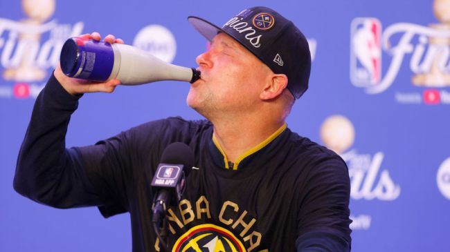 michael malone drinking after nba finals win