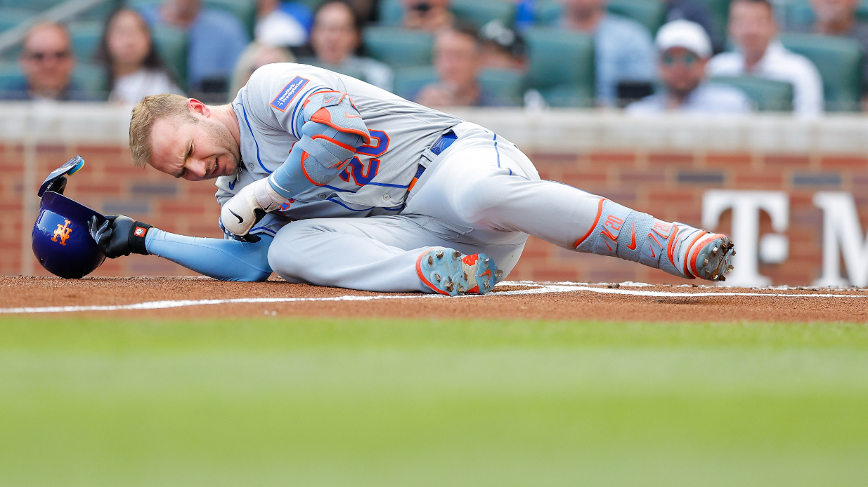 Pete Alonso exits with injury in Mets' game vs. Braves