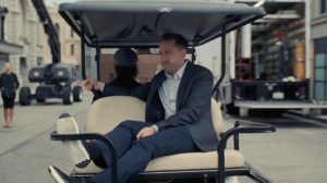 Roman in a golf cart on "Succession"