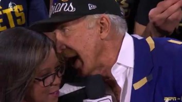 Nuggets Owner Stan Kroenke Awkwardly Talking Into Lisa Salters’ Ear After NBA Finals Goes Viral, Becomes A Meme