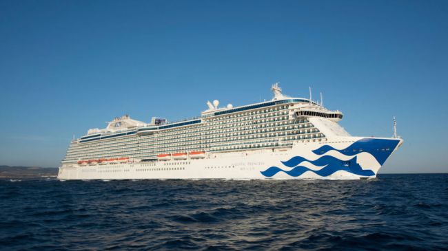 stock image of a cruise ship sailing