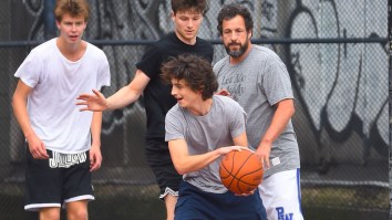 Adam Sandler And Timothée Chalamet Caught Randomly Playing A Friendly Game Of Outdoor Basketball In NY