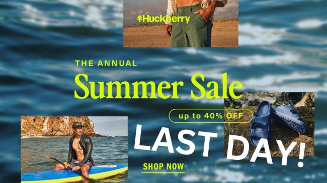 Last day of Huckberry Summer Sale