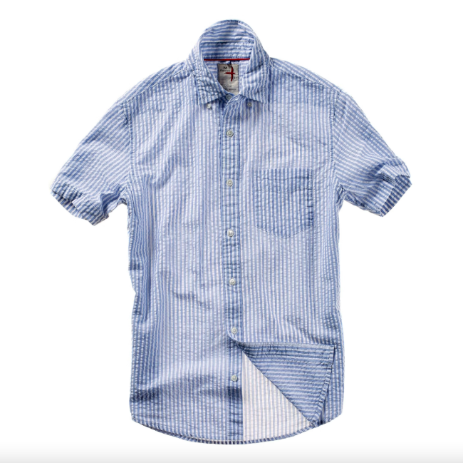 Relwen Seersucker Short Sleeve Shirt; shop summer shirts on sale at Huckberry