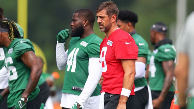 aaron rodgers at new york jets training camp