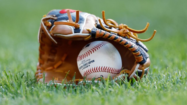 baseball glove and MLB game ball