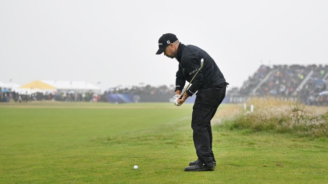 Brian Harman hits a shot at the third hole during his final round of The Open Championship.