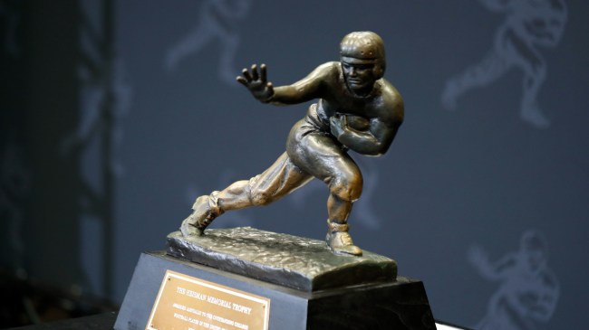 The Heisman Trophy at the 2021 ceremony.