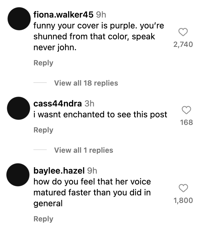 Swifties flood John Mayer's comments