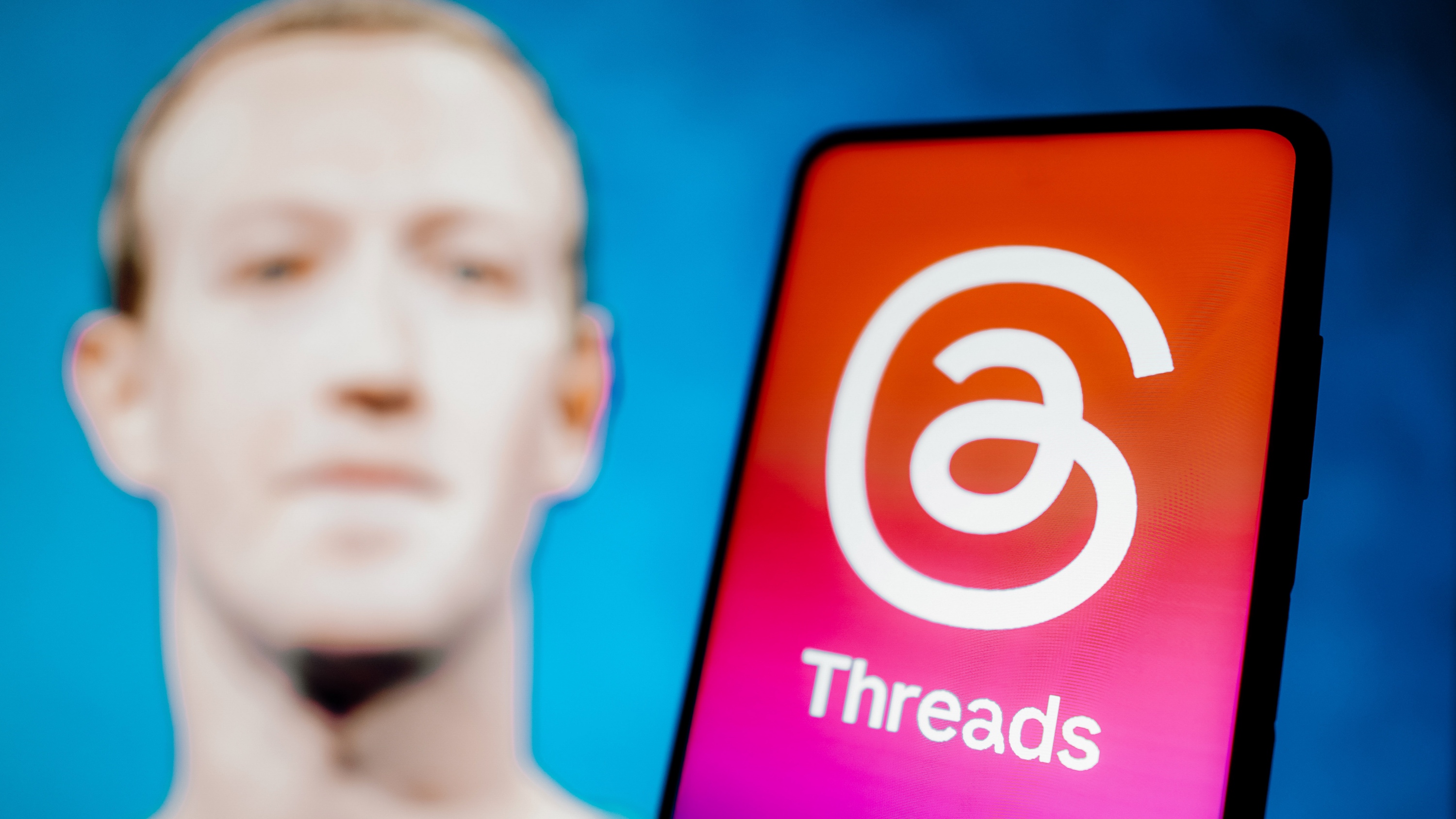 Meta Threads app and Mark Zuckerberg