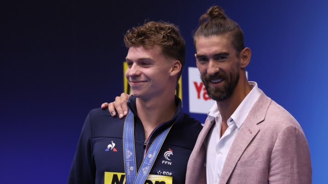 Michael Phelps and Leon Marchand