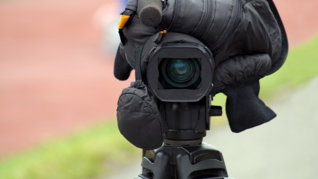 A camera positioned towards a baseball field.