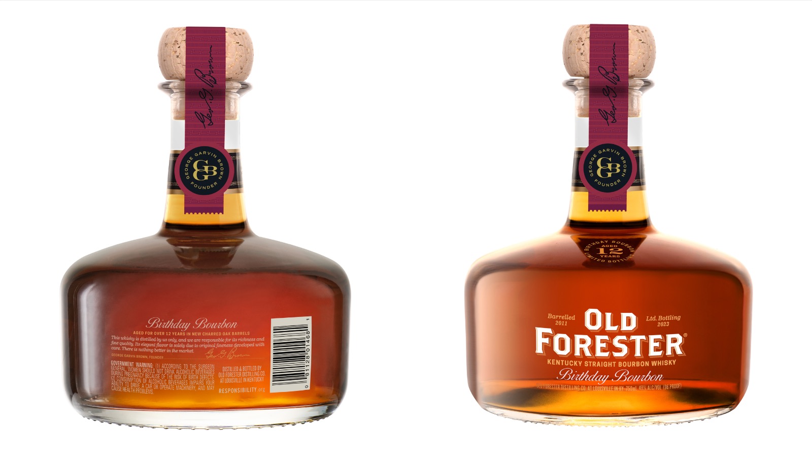 2023 Old Foresters Birthday Bourbon bottle front and back