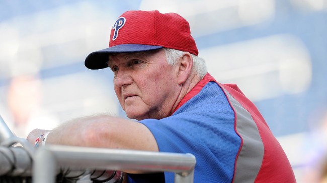 Charlie Manuel looks on at BP