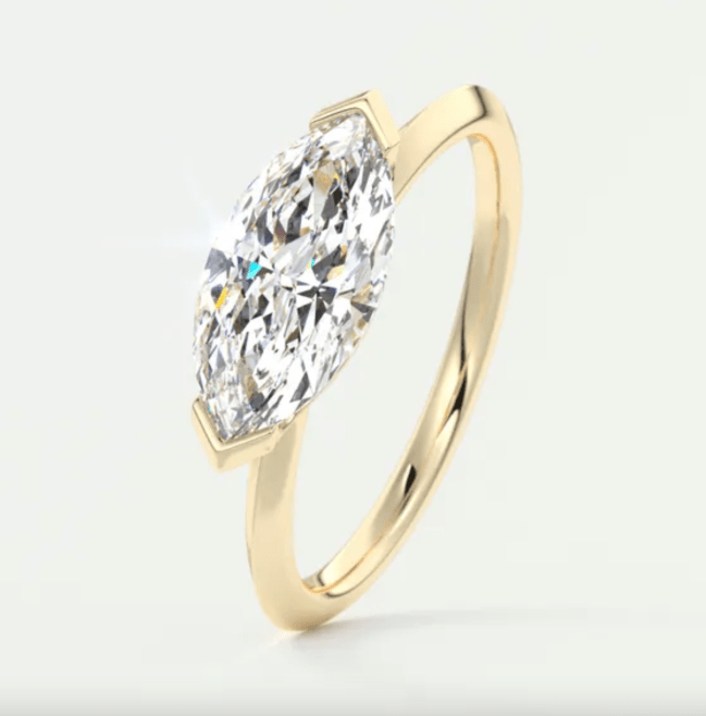 Frank Darling Plutch Marquise Half Bezel Solitaire Ring