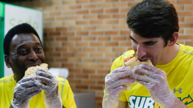 Michael Phelps eating Subway