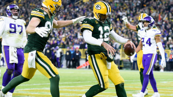 Aaron Rodgers Dropped By State Farm For 2023 Season Which Means No More Discount Double Check Celebrations