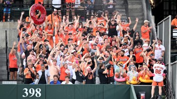 Orioles Fan Catches Foul Ball With A Plate Of BBQ