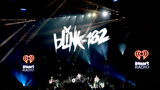 Blink-182 performs in Englewood, CA.