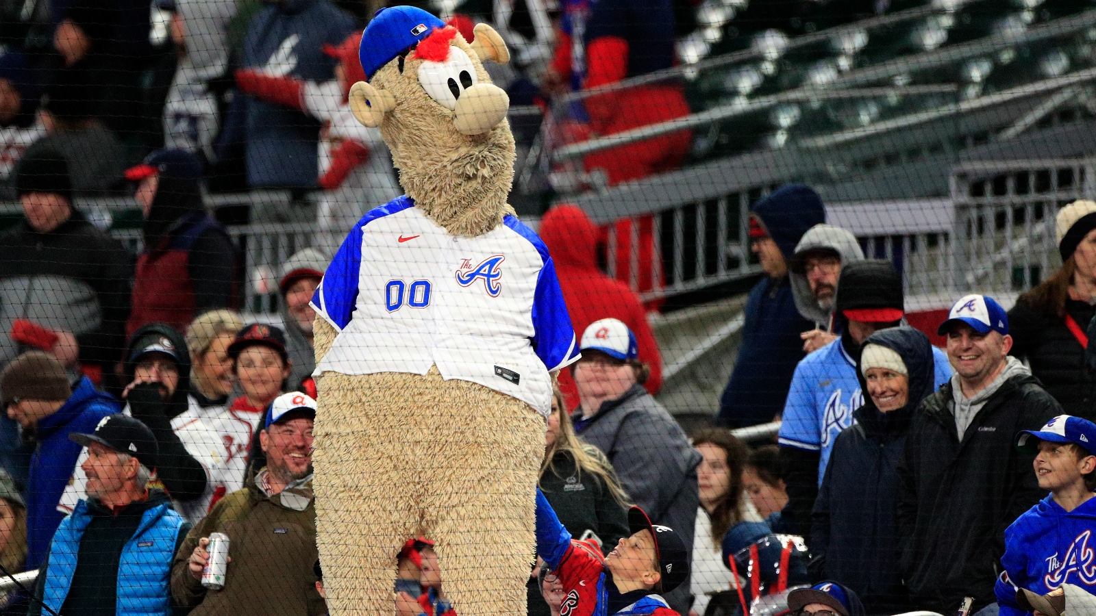 Braves mascot Blooper parades around before the Friday evening MLB News  Photo - Getty Images