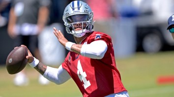 Dak Prescott Throws Awful Interception During Practice, Gets Roasted By The Internet