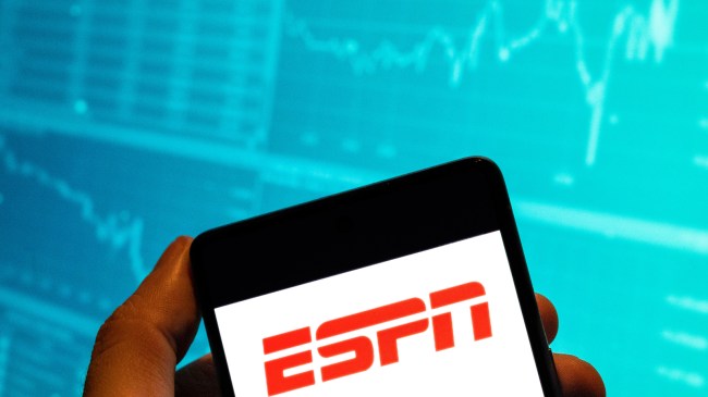 An ESPN logo on a cell phone.