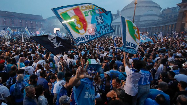Napoli soccer fans celebrate Serie A championship