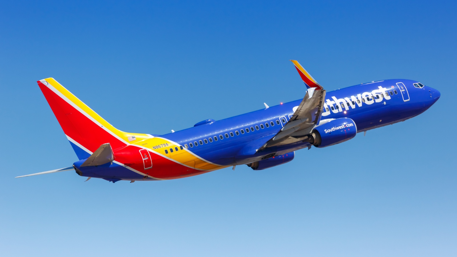 Southwest Airlines plane in flight