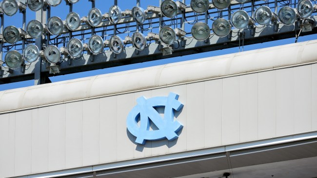 A North Carolina logo in Kenan Memorial Stadium.