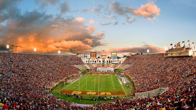 A view of the LA Coliseum before a USC Trojans game.