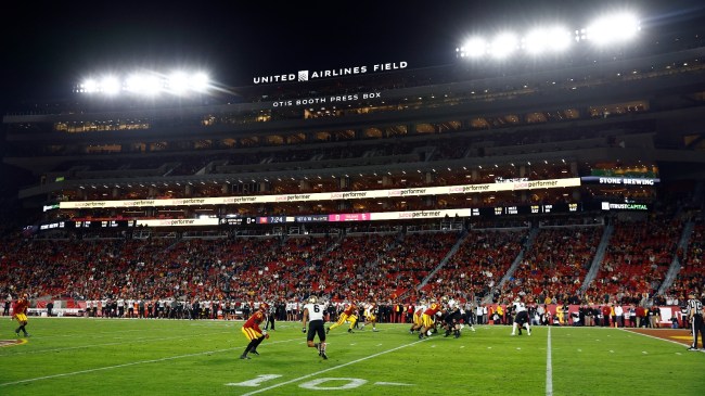 A view of the field during a game between USC and Colorado.