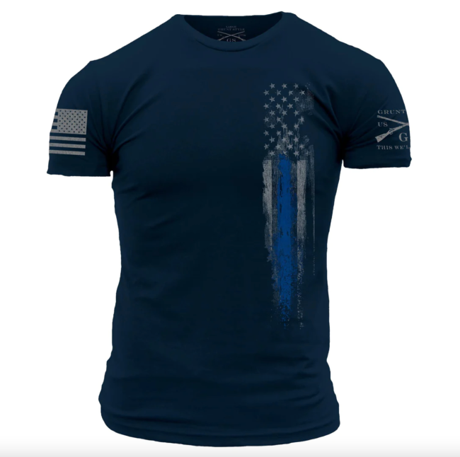 Men's Blue Line Flag T-Shirt
