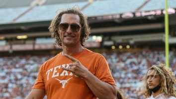Matthew McConaughey’s Sideline Antics Steal The Show At Texas-Alabama Game