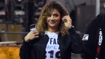 Former UFC Star Pearl Gonzalez Pink Two-Piece Outfit Goes Viral On Chicago Rooftop